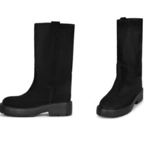 NEW W/ BOX Jeffrey Campbell Wybie Black Suede Combat Boots Chunky Sole Size 8M